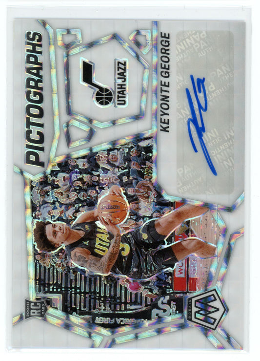 2023-24 Panini Mosaic #PM-KEY Keyonte George Pictographs Mosaic White #/25