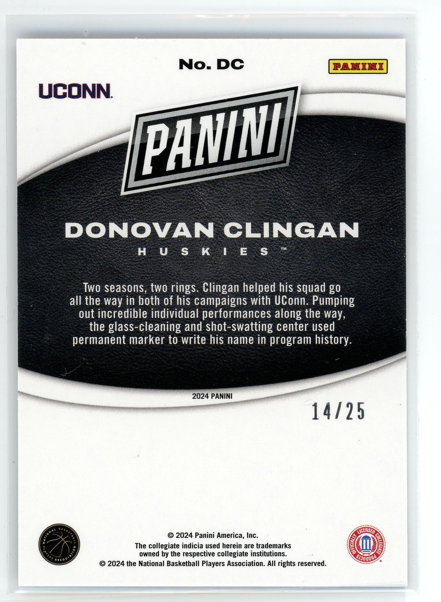 2024 Panini Black Friday #DC Donovan Clingan Purple /25