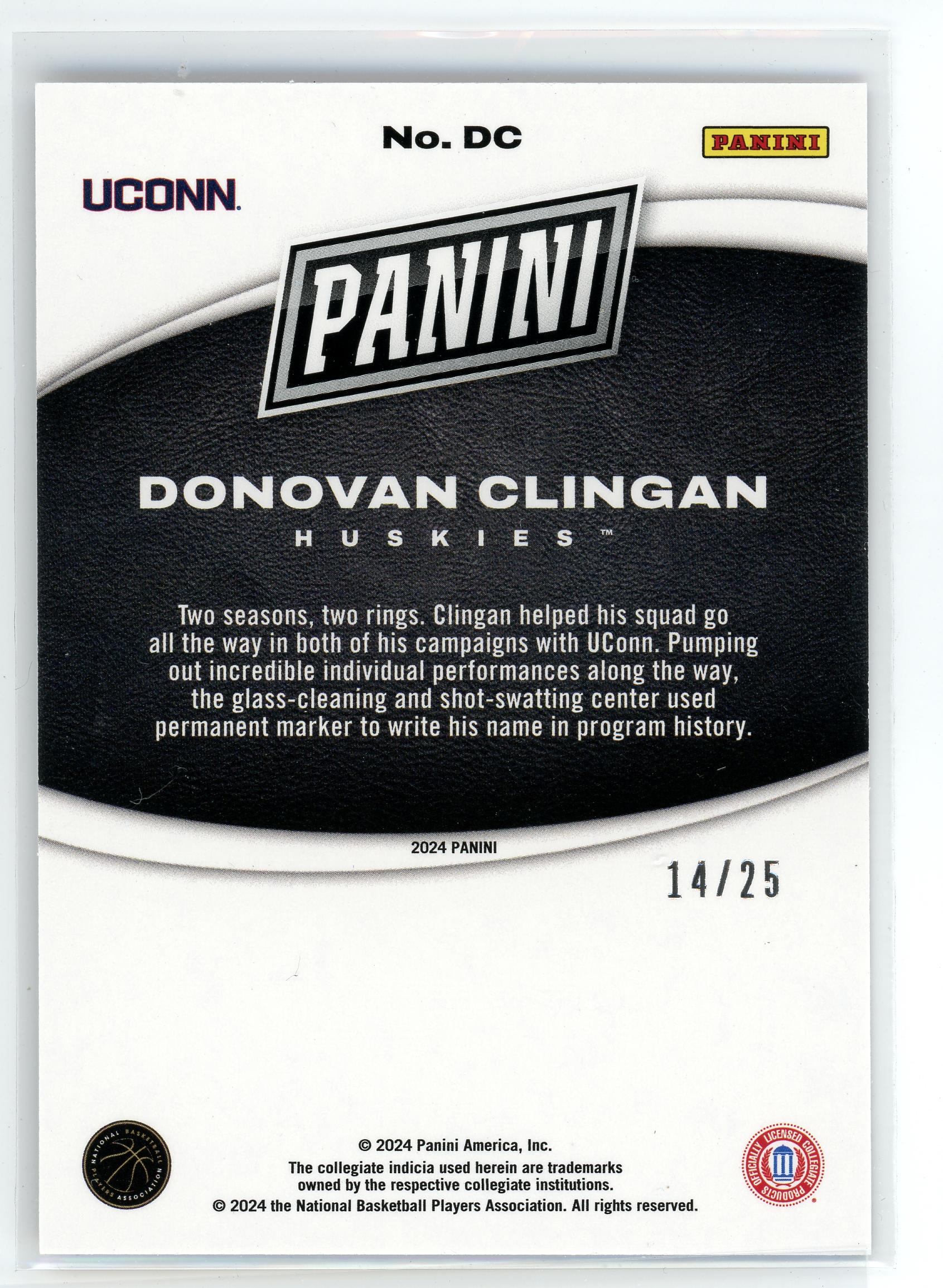 2024 Panini Black Friday #DC Donovan Clingan Purple /25