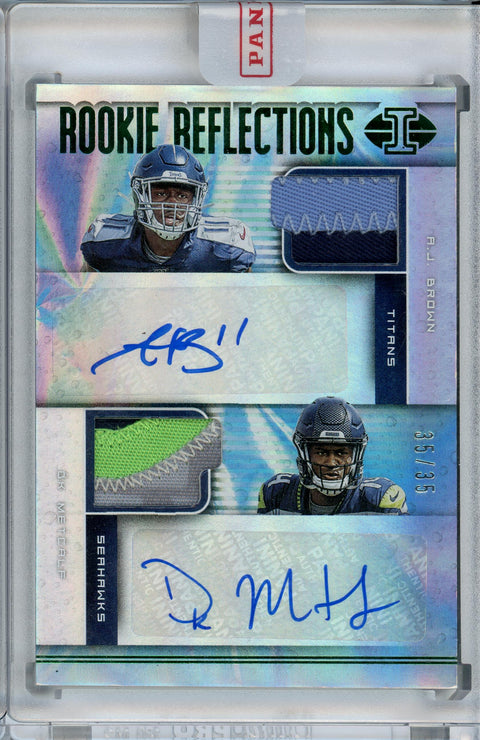 2019 Panini Illusions #AR-AD A.J. Brown/DK Metcalf Rookie Reflections /35