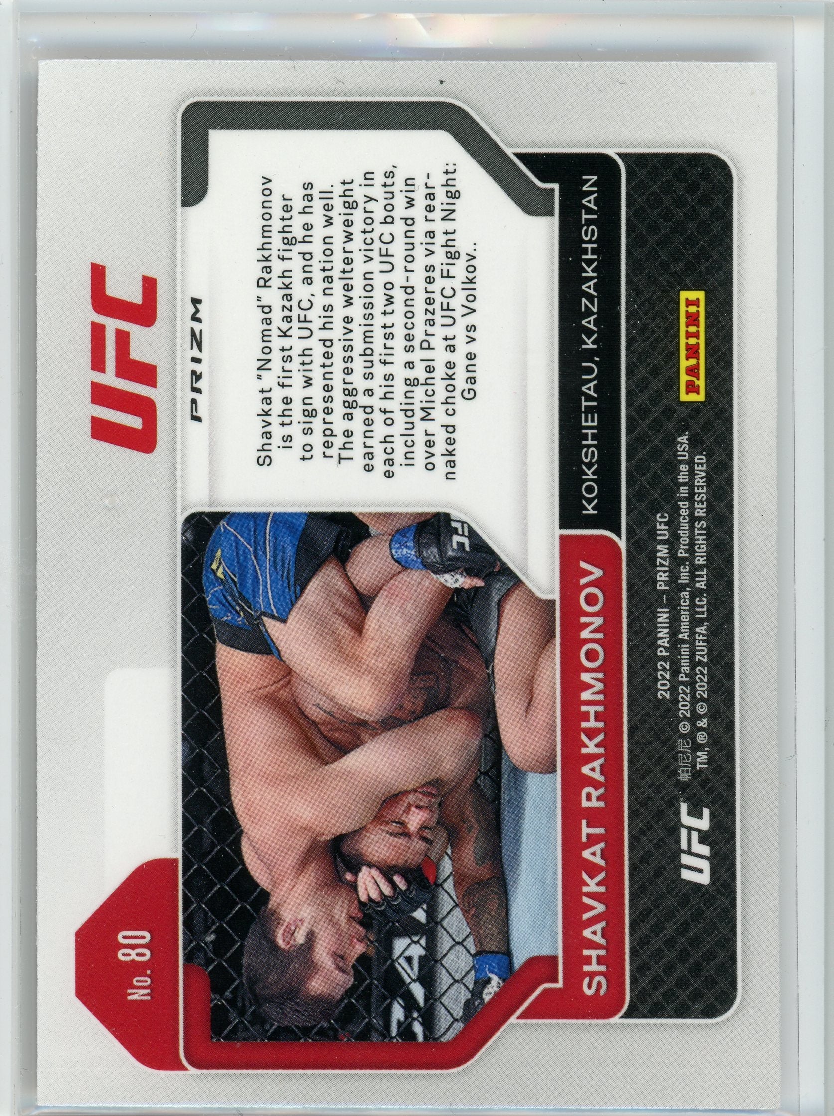 2022 Panini Prizm UFC #80 Shavkat Rakhmonov Ruby Wave