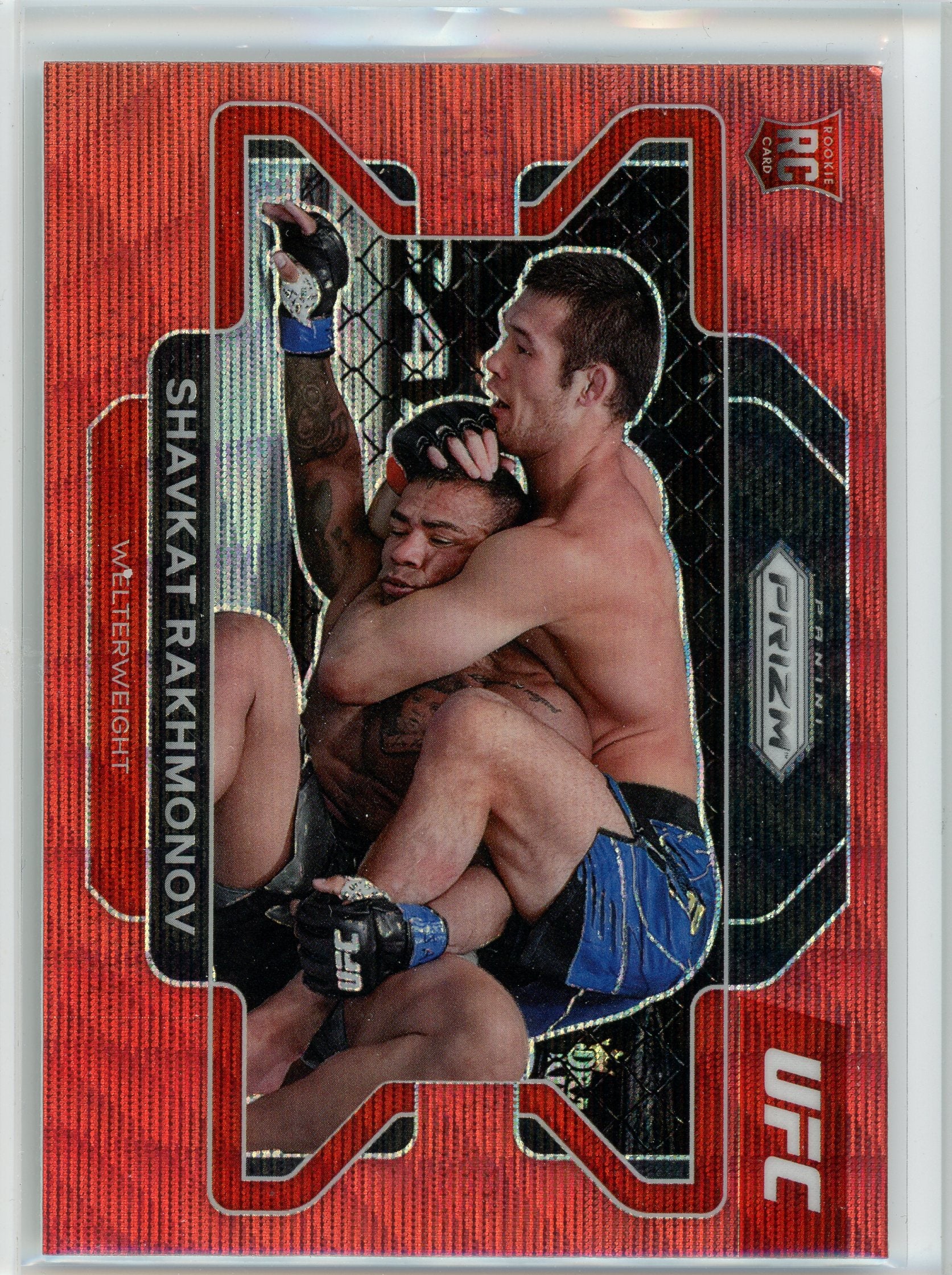 2022 Panini Prizm UFC #80 Shavkat Rakhmonov Ruby Wave