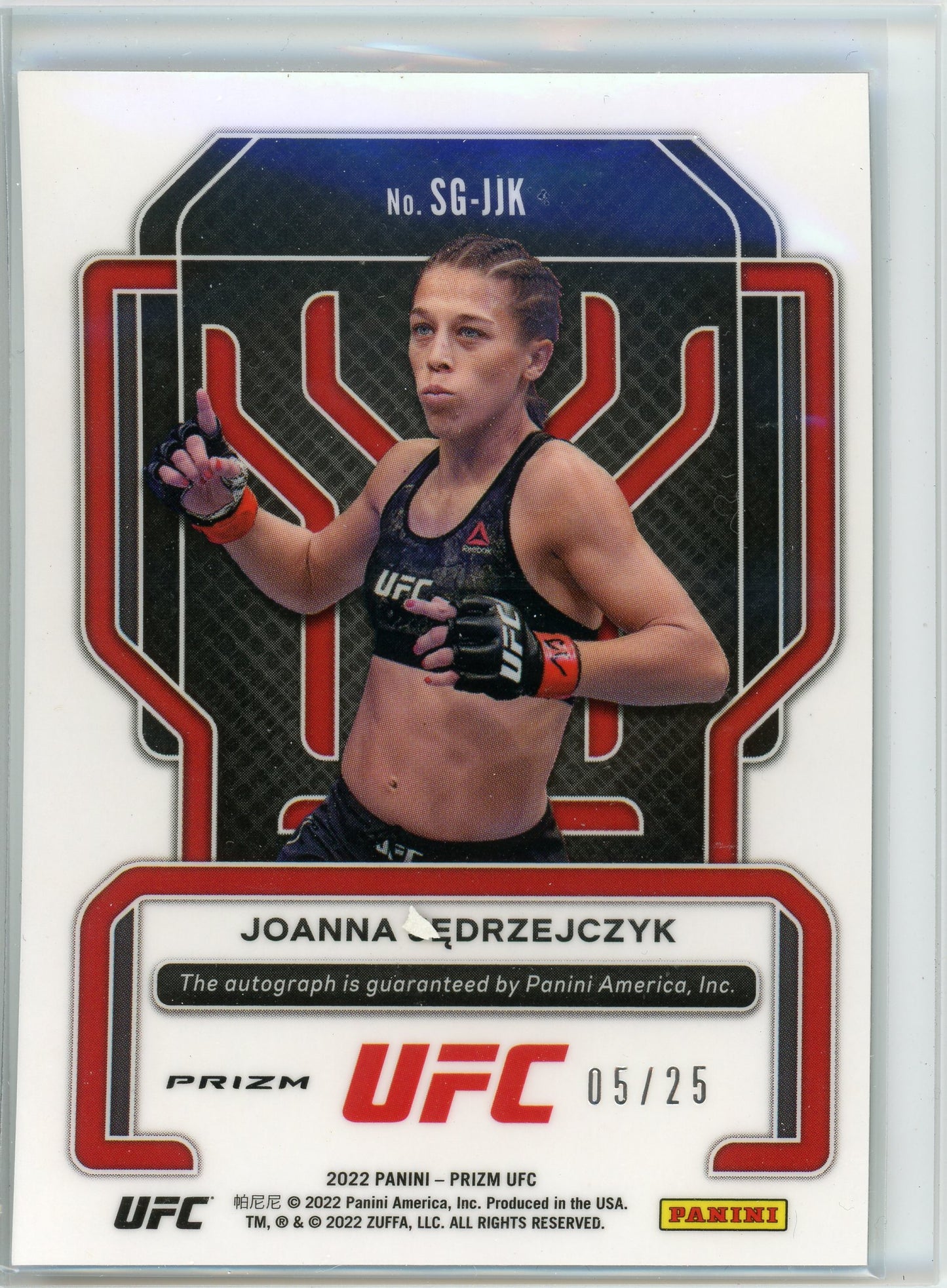 2022 Panini Prizm UFC #66 Joanna Jedrzejczyk Mojo Refractor /25