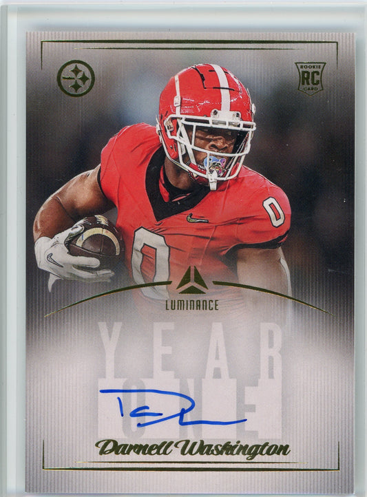 2023 Panini Luminance #Y1-DWA Darnell Washington Year One Gold Rookie Auto