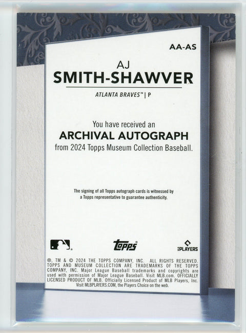 2024 Topps Museum #AA-AS AJ Smith-Shawver Archival Autograph Pink /99