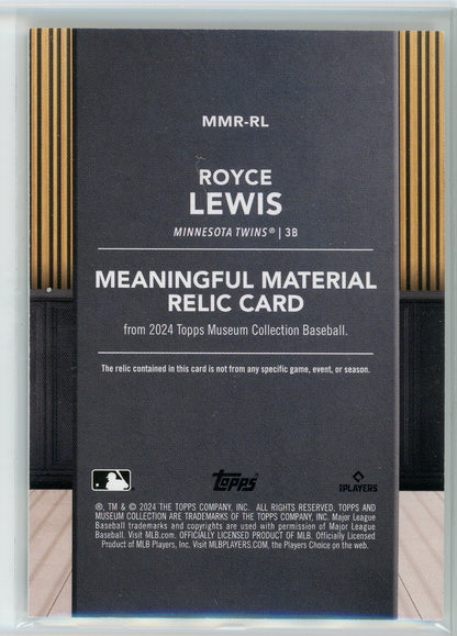 2024 Topps Museum #MMR-RL Royce Lewis Meaningful Materials Relics /99