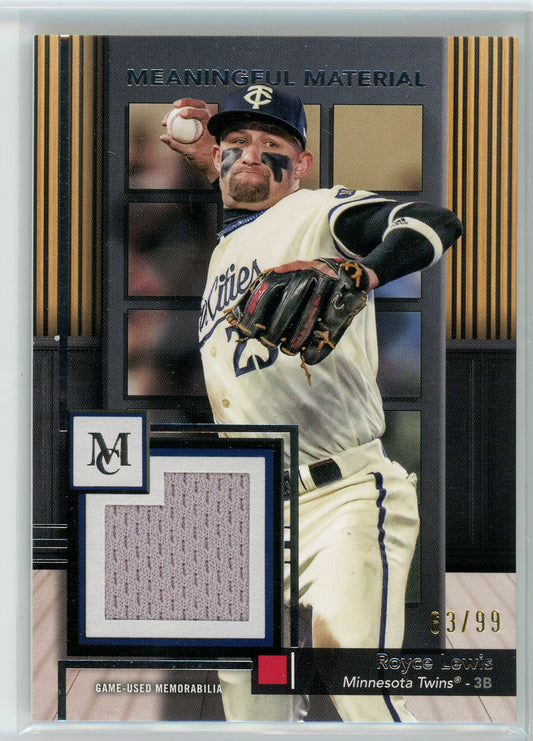 2024 Topps Museum #MMR-RL Royce Lewis Meaningful Materials Relics /99