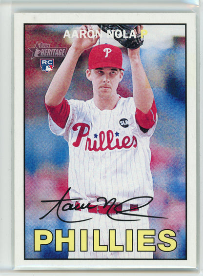 2016 Topps Heritage #181b Aaron Nola Action Image