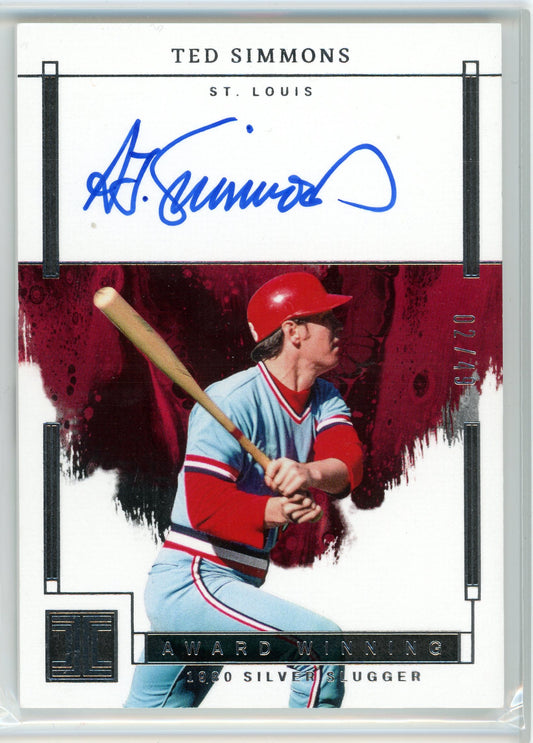 2024 Panini Impeccable #AWA-TS Ted Simmons Award Winning Auto
