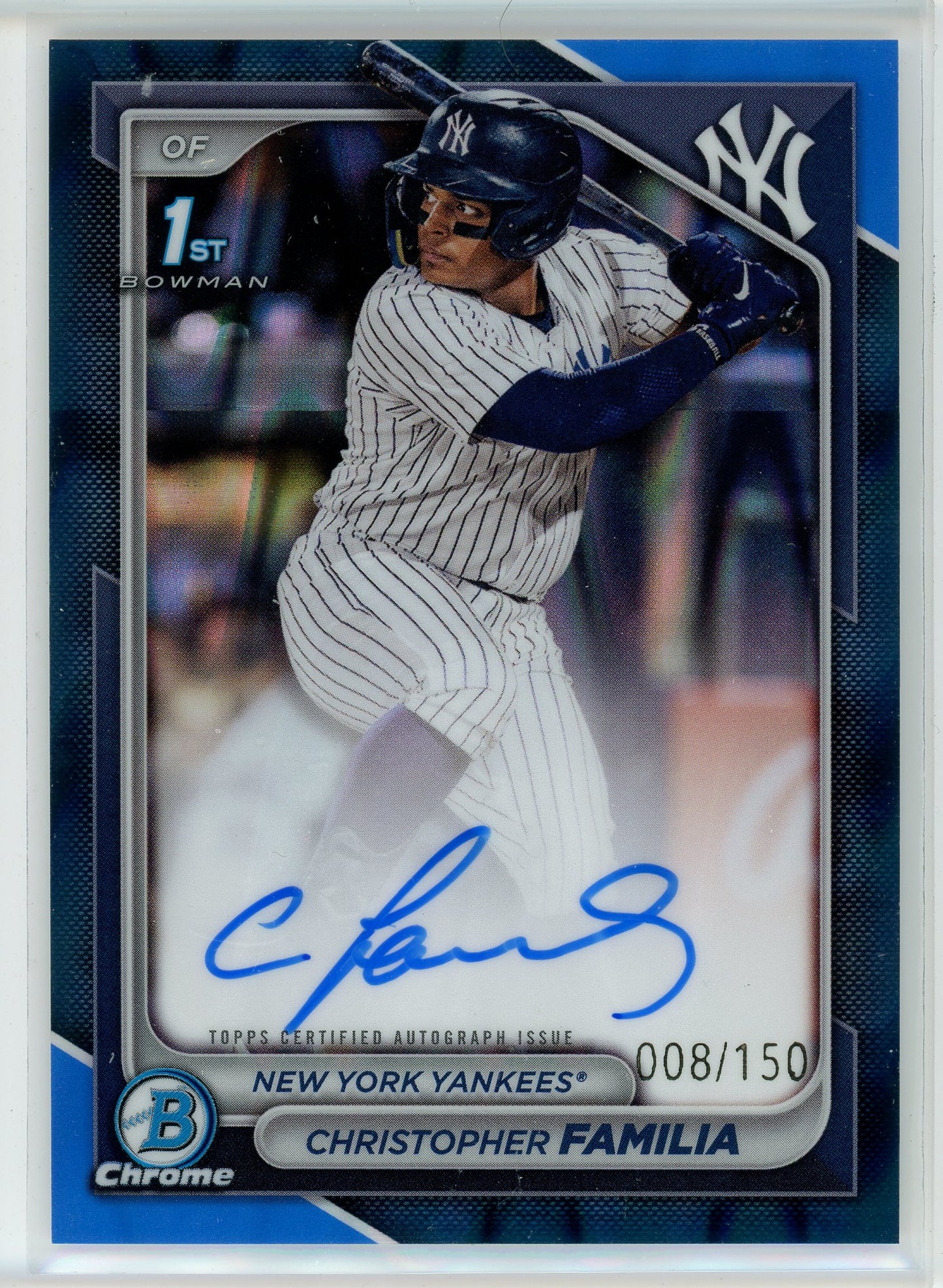 2024 Bowman Chrome #CPA-CF Christopher Familia Blue Raywave Refractor Auto /150