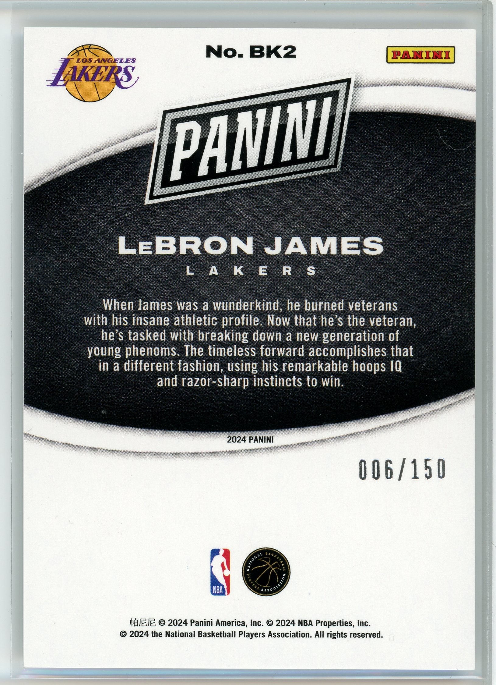 2024 Panini #BK2 LeBron James Black Friday Holo Foil /150