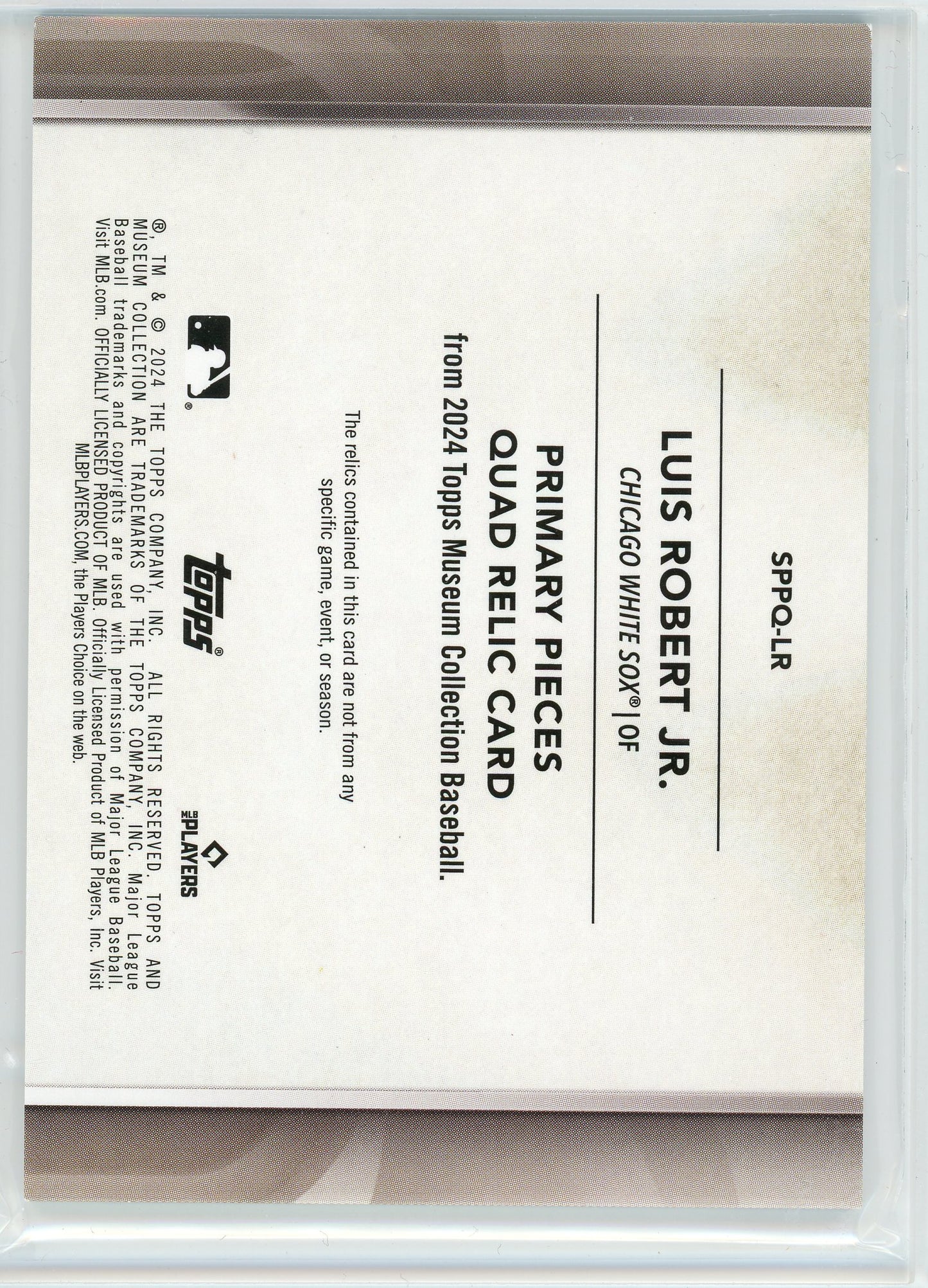 2024 Topps Museum Collection #SPPQ-LR Luis Robert Jr. Quad Relics /99