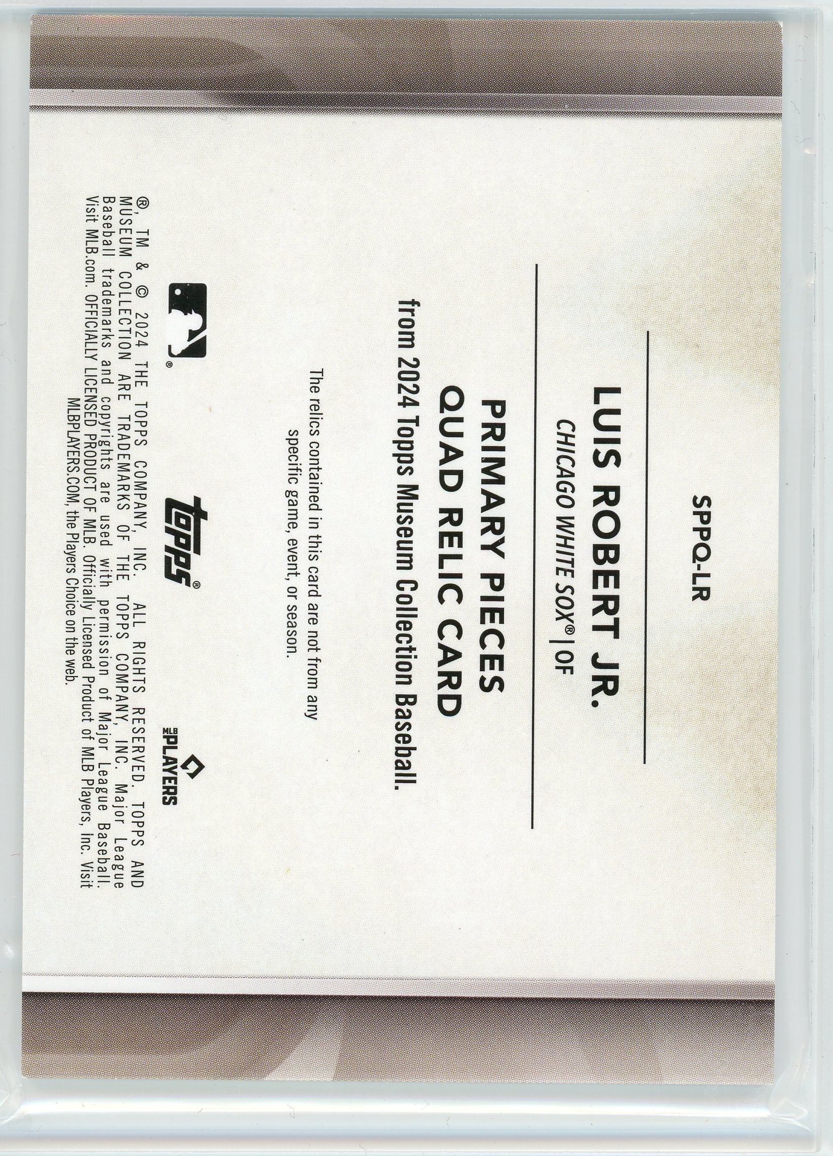 2024 Topps Museum Collection #SPPQ-LR Luis Robert Jr. Quad Relics /99