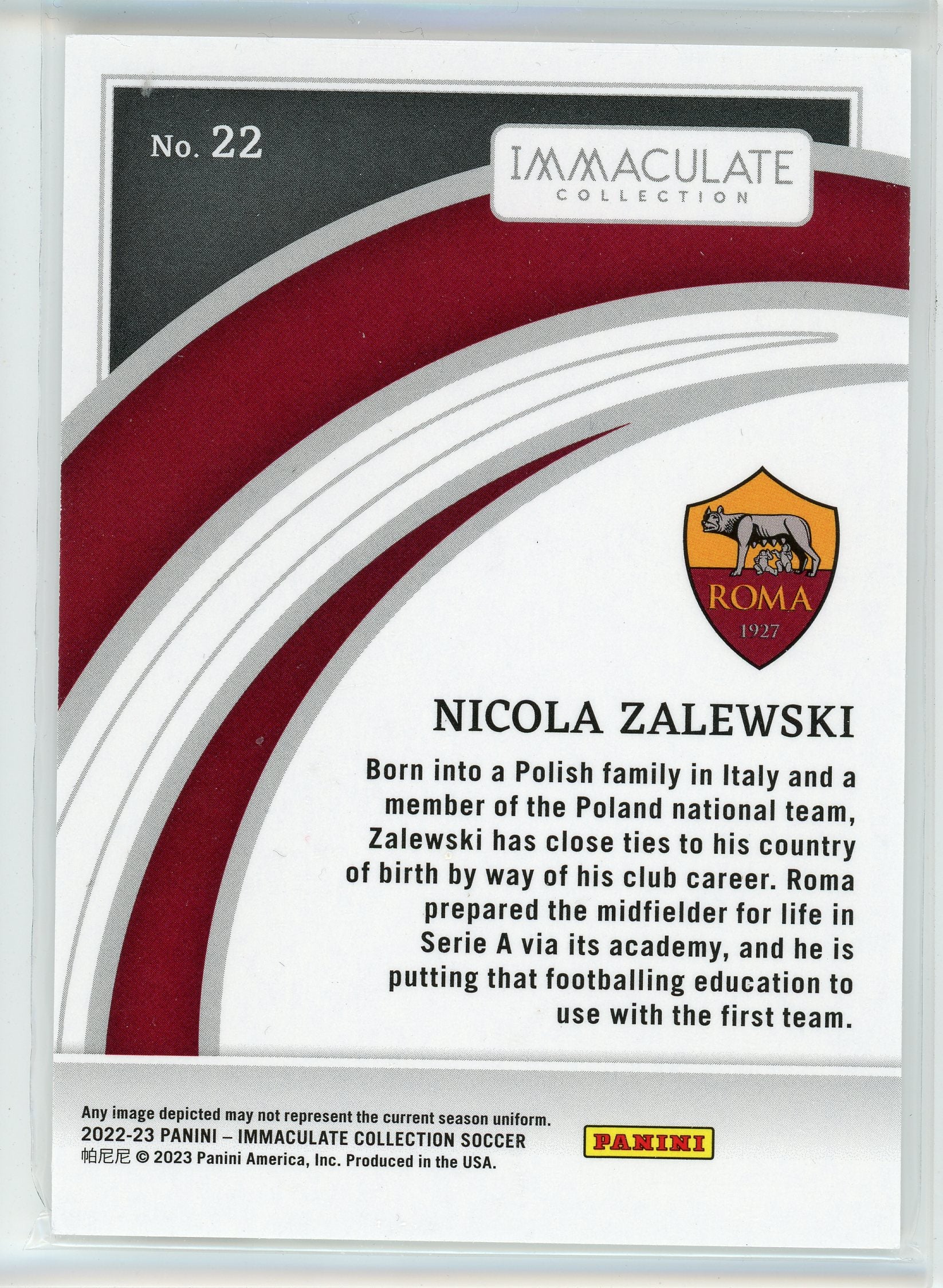 2022-23 Panini Immaculate Collection #22 Nicola Zalewski Silver /49