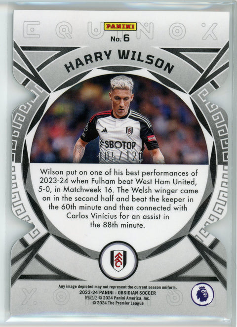 2023-24 Panini Obsidian #6 Harry Wilson Silver Die-Cut Prizm /120