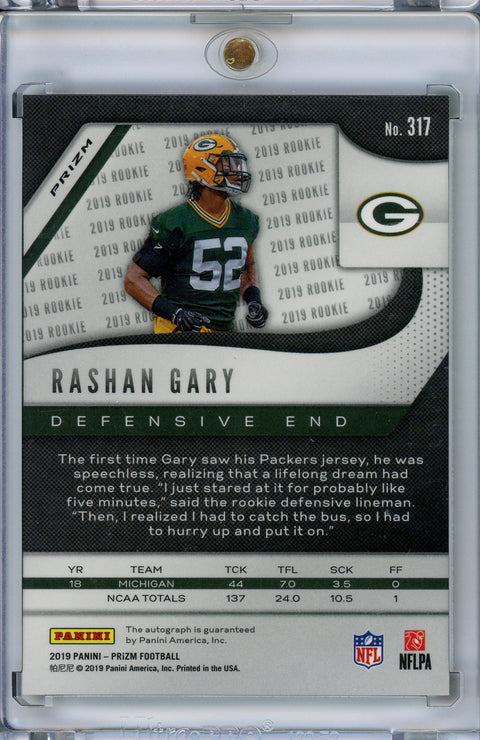 2019 Panini #317 Rashan Gary Neon Green Pulsar Auto