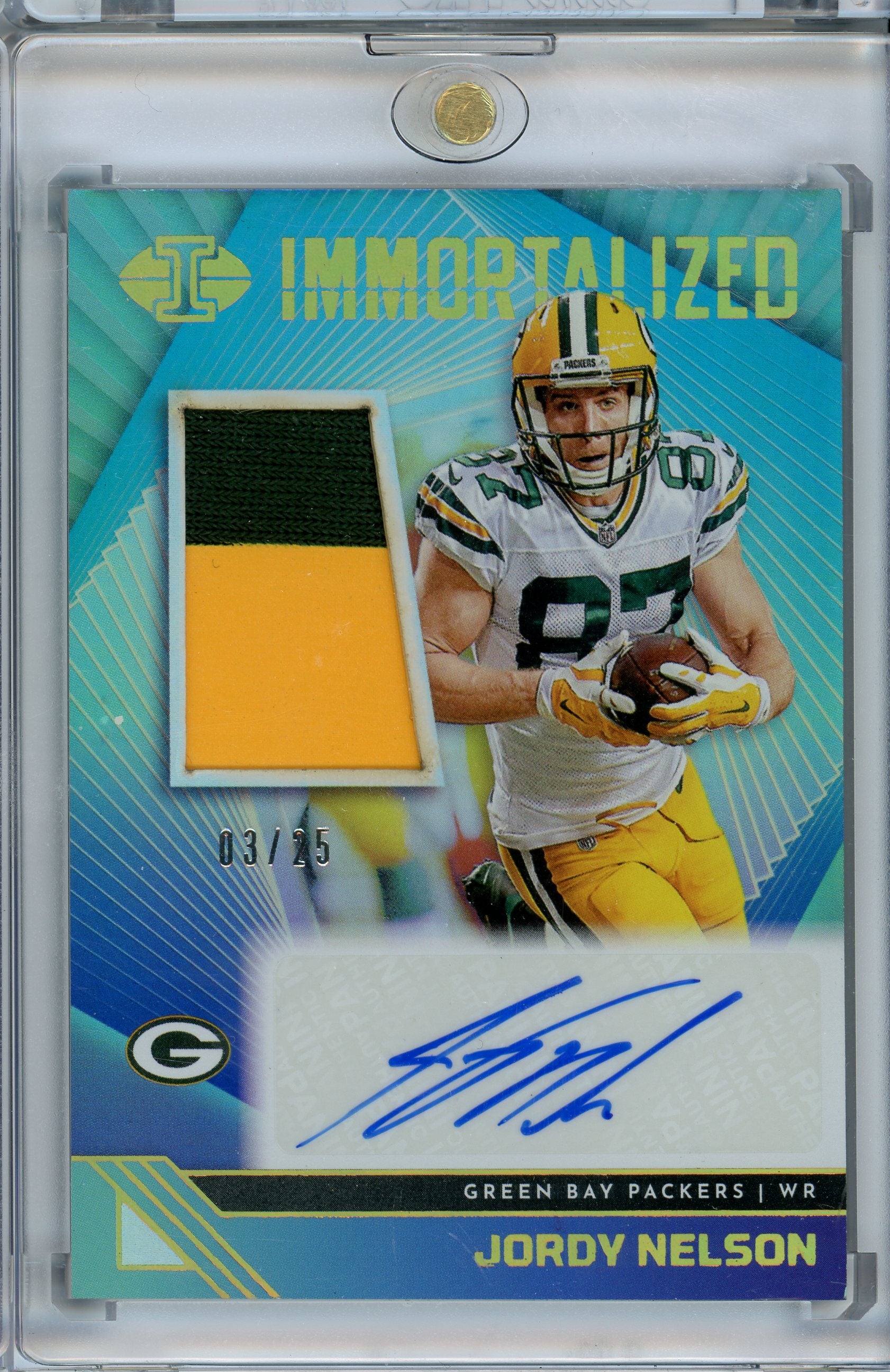2023 Panini Illusions #IJA-JNE Jordy Nelson Immortalized Patch Auto /25