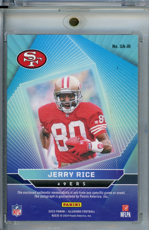 2023 Panini Illusions #IJA-JR Jerry Rice Immortalized Patch Auto /25