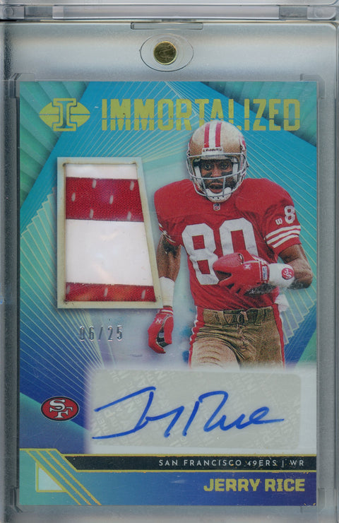 2023 Panini Illusions #IJA-JR Jerry Rice Immortalized Patch Auto /25