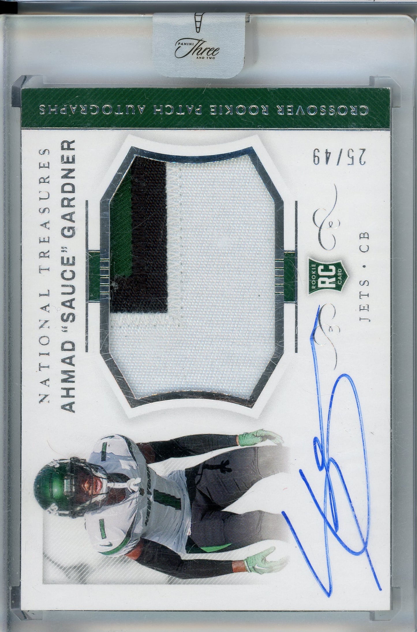 2022 Panini National Treasures #CRPA-AG Ahmad "Sauce" Gardner Patch Auto /49