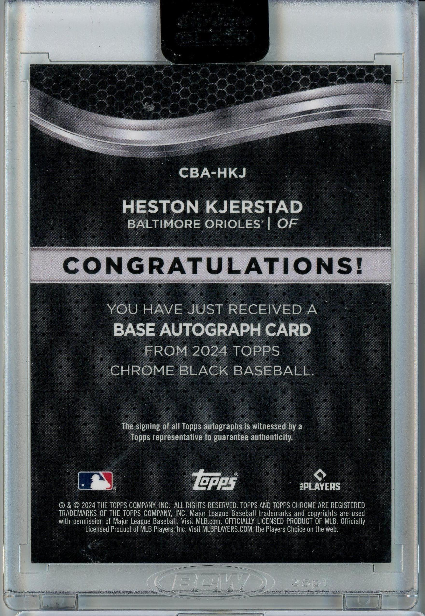 2024 Topps Chrome Black #CBA-HKJ Heston Kjerstad Green Auto /99
