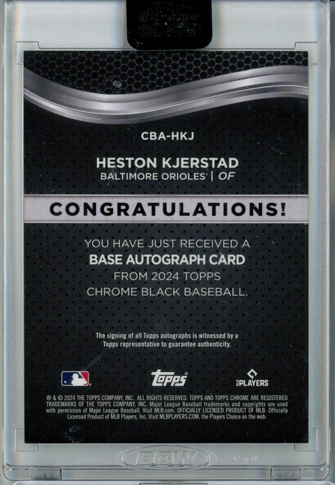 2024 Topps Chrome Black #CBA-HKJ Heston Kjerstad Green Auto /99