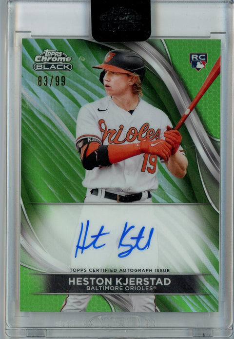 2024 Topps Chrome Black #CBA-HKJ Heston Kjerstad Green Auto /99