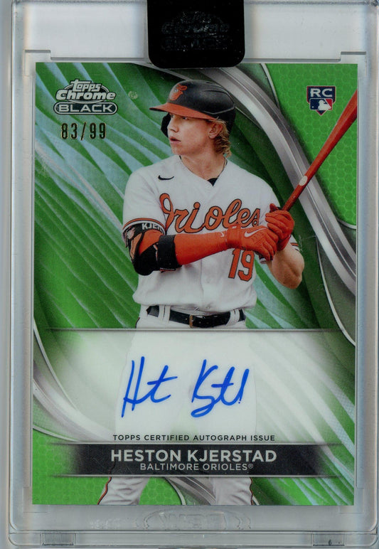 2024 Topps Chrome Black #CBA-HKJ Heston Kjerstad Green Auto /99