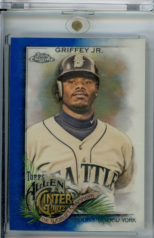2022 Topps Allen & Ginter Chrome #39 Ken Griffey Jr. Blue Refractor #/150