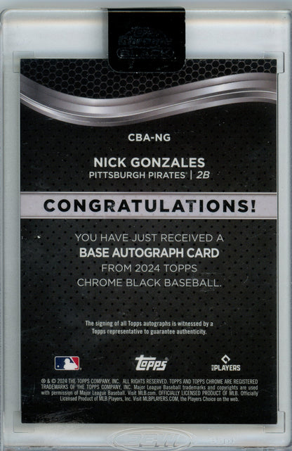 2024 Topps Chrome Black #CBA-NG Nick Gonzales Yellow Auto /50