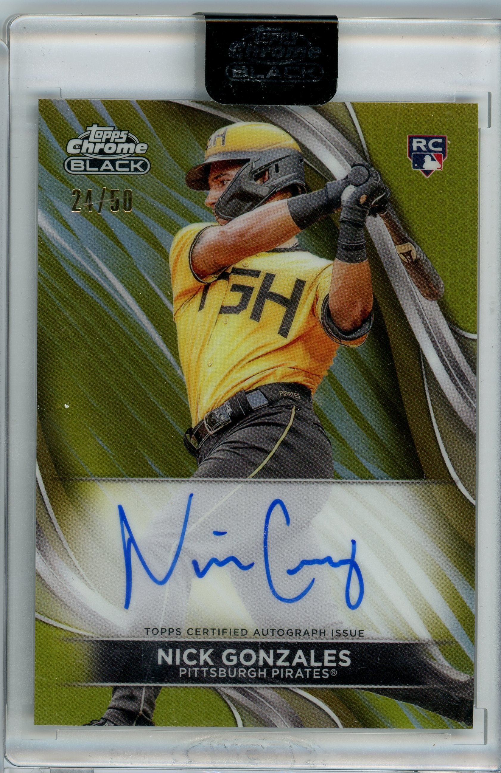 2024 Topps Chrome Black #CBA-NG Nick Gonzales Yellow Auto /50