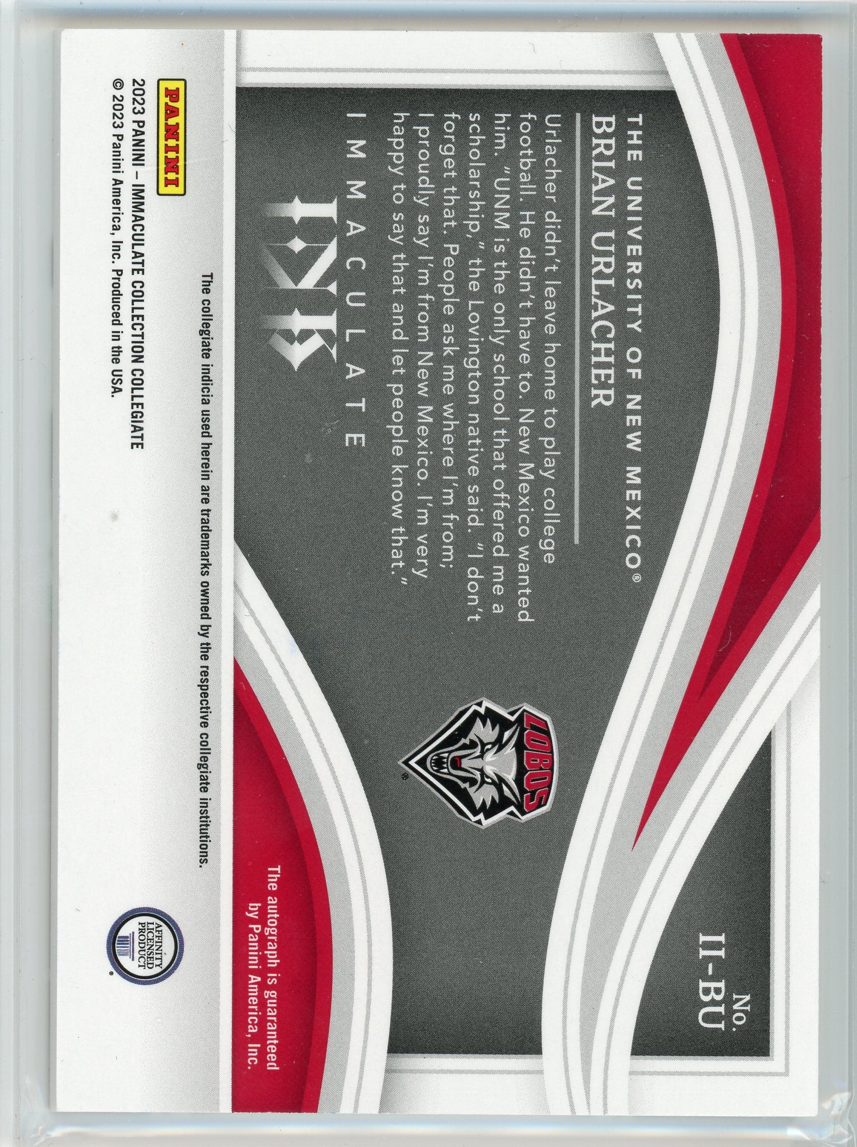 2023 Panini Immaculate #II-BU Brian Urlacher Immaculate Ink Green /5