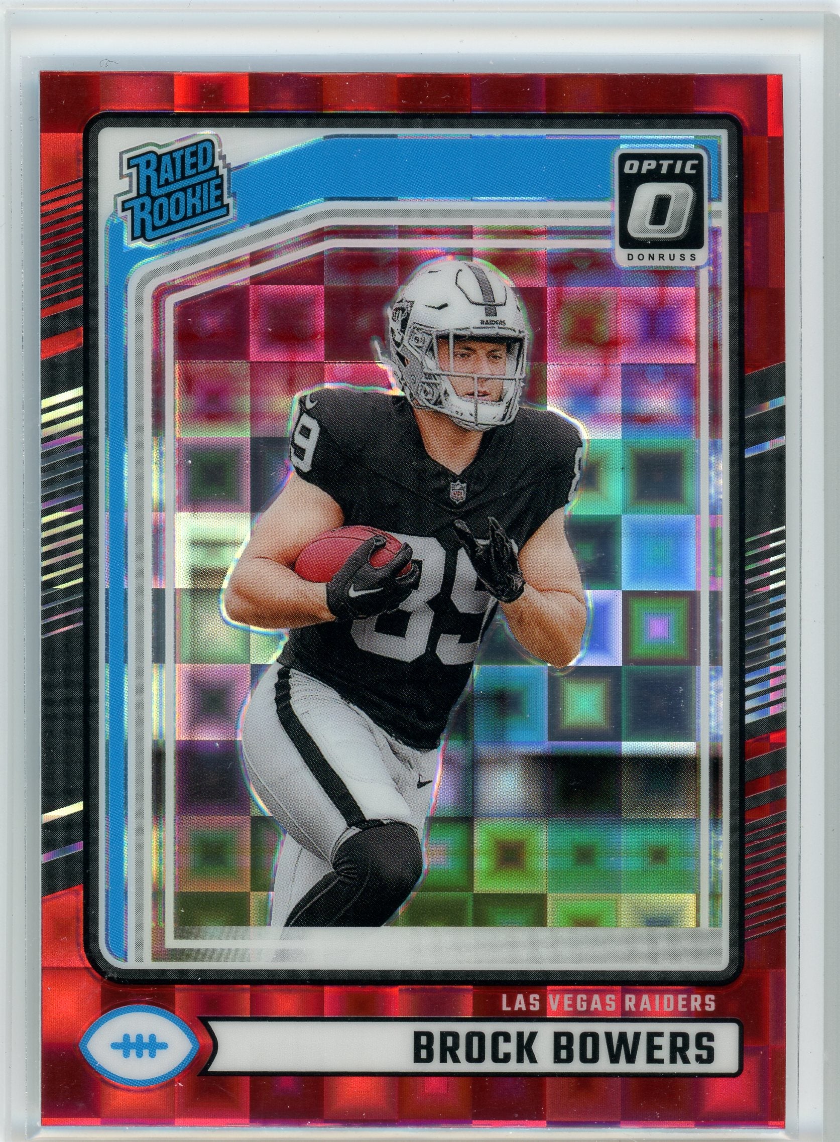 2024 Donruss #394 Brock Bowers Optic Rated Rookies Preview Red Pandora