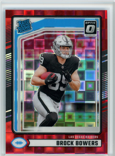 2024 Donruss #394 Brock Bowers Optic Rated Rookies Preview Red Pandora