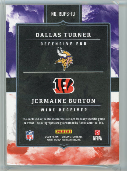 2024 Panini Origins #RDPS-10 Jermaine Burton Rookie Stars /49