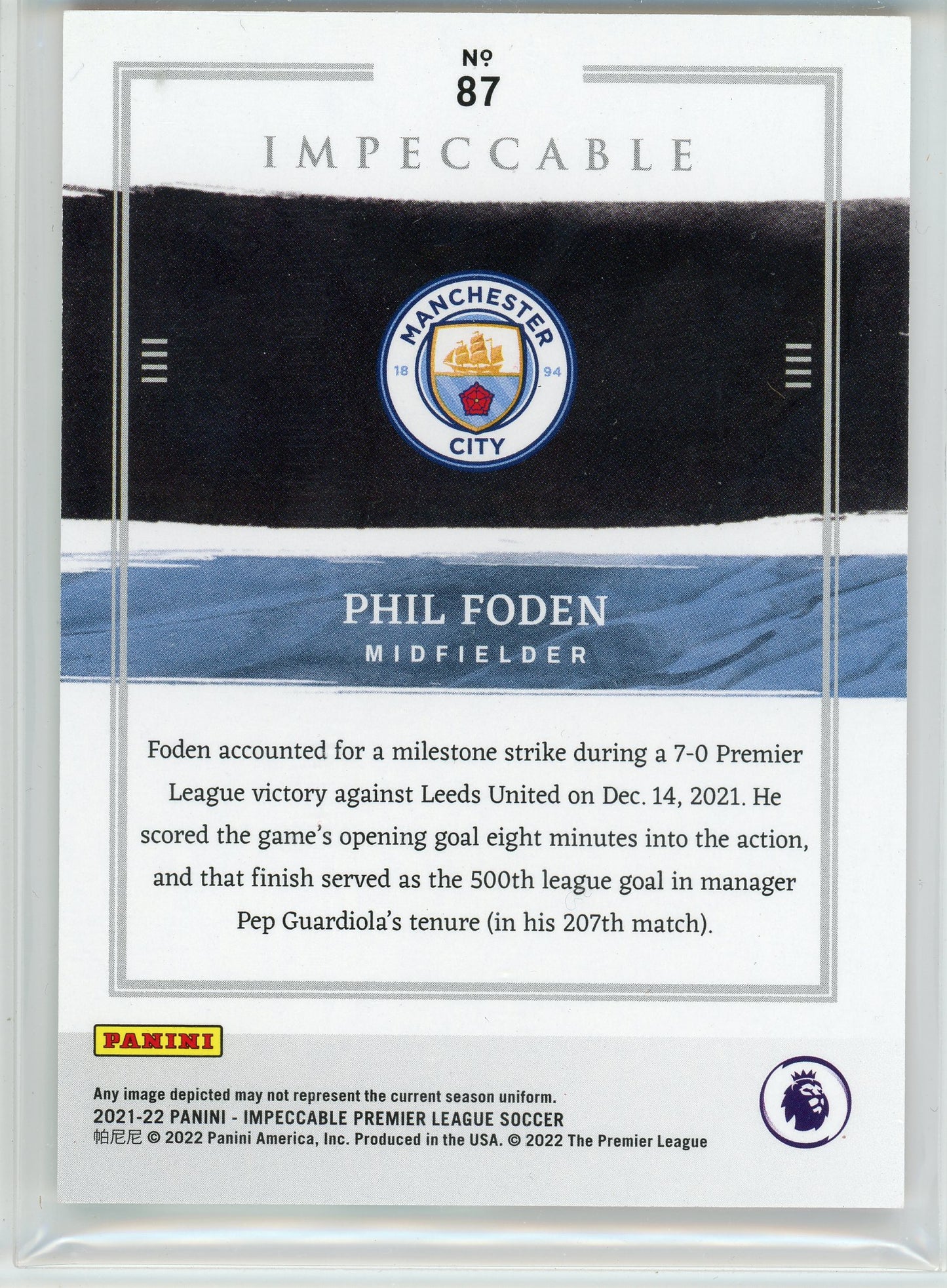 2021-22 Panini Impeccable Premier League #87 Phil Foden Ruby #/6