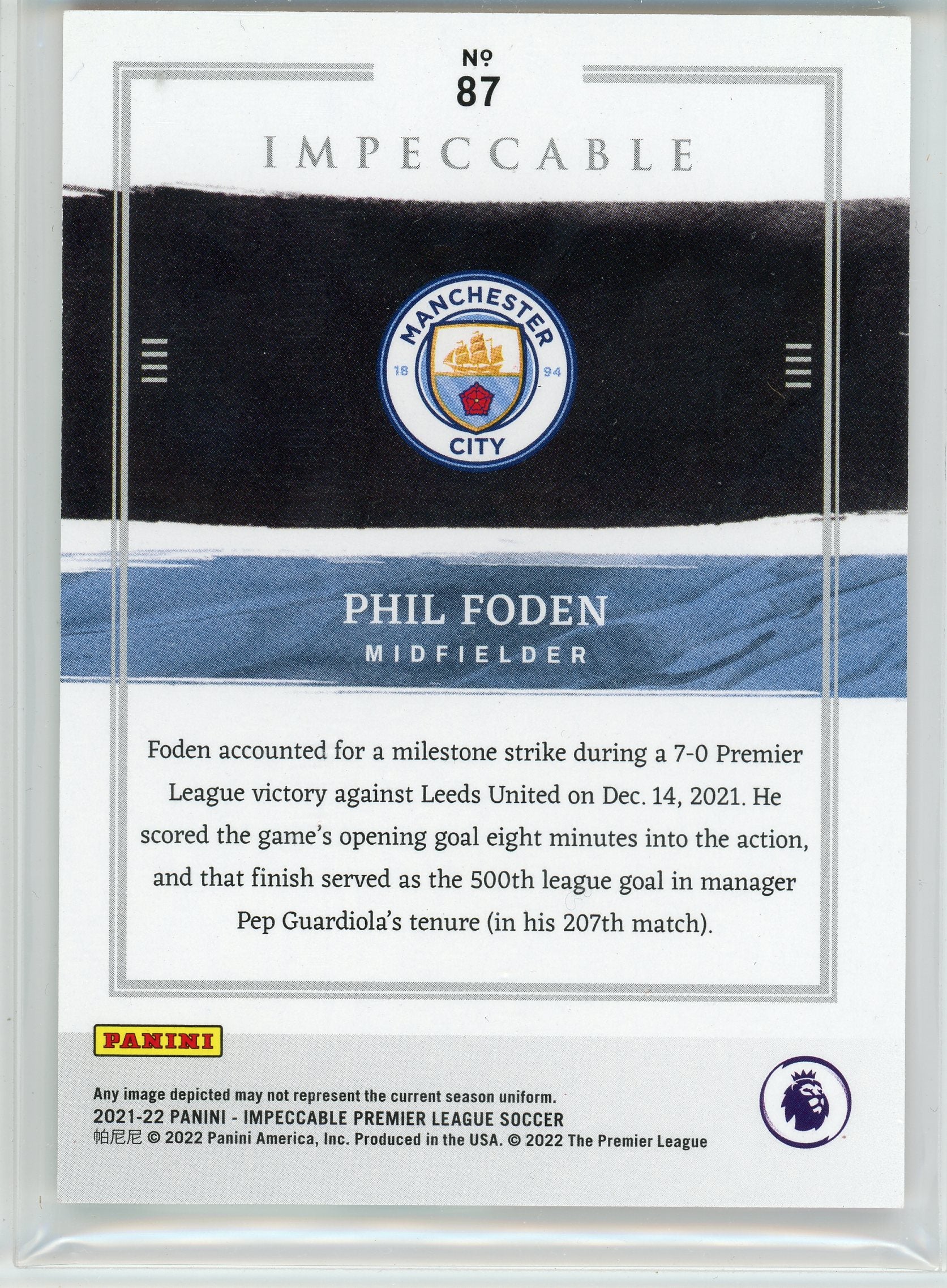 2021-22 Panini Impeccable Premier League #87 Phil Foden Ruby #/6