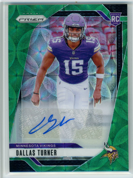 2024 Panini #324 Dallas Turner Green Scope Prizm Auto /75