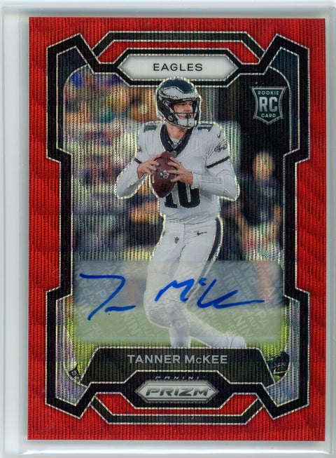 2023 Panini #383 Tanner McKee Red Wave Refractor Auto /149