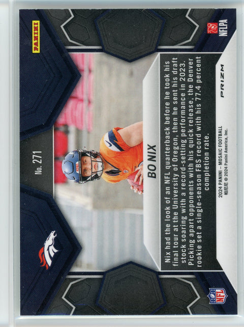 2024 Panini Mosaic #271 Bo Nix Silver Holo