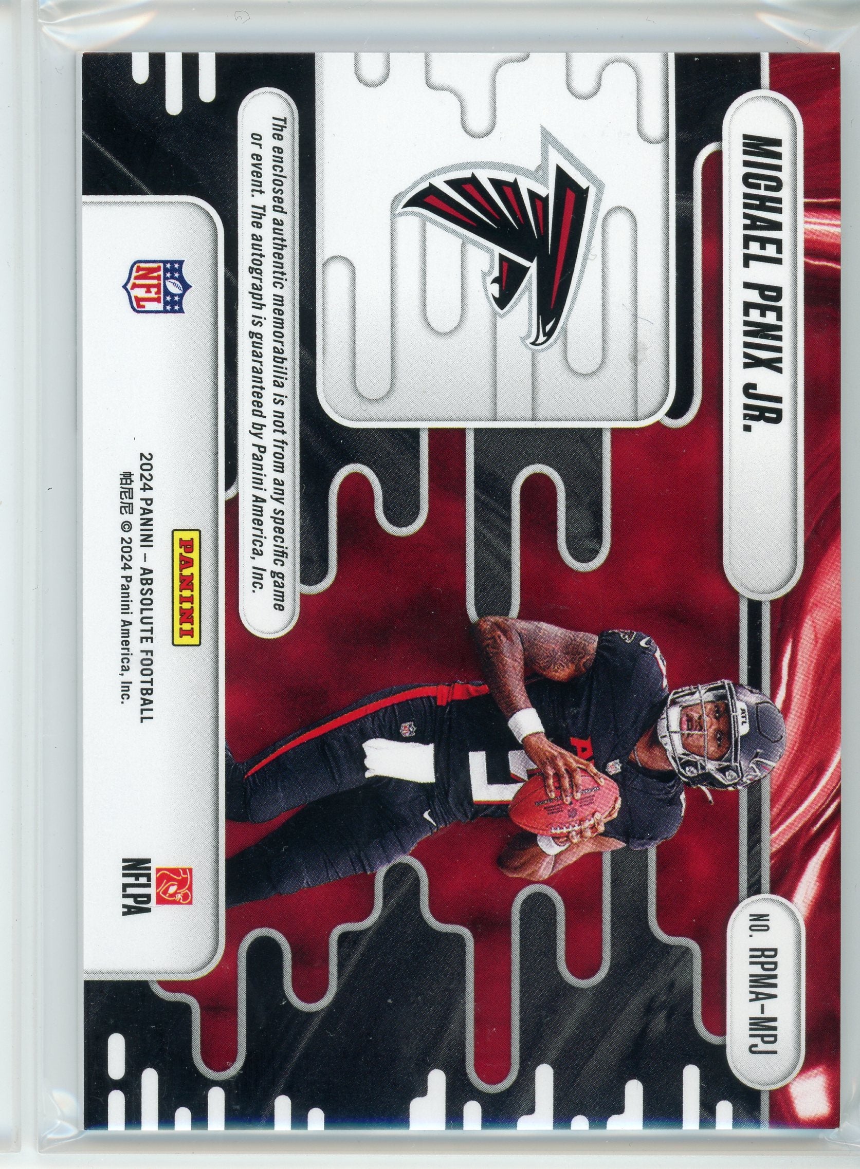 2024 Panini Absolute #RPMA-MPJ Michael Penix Jr. Rookie Patch Auto /299