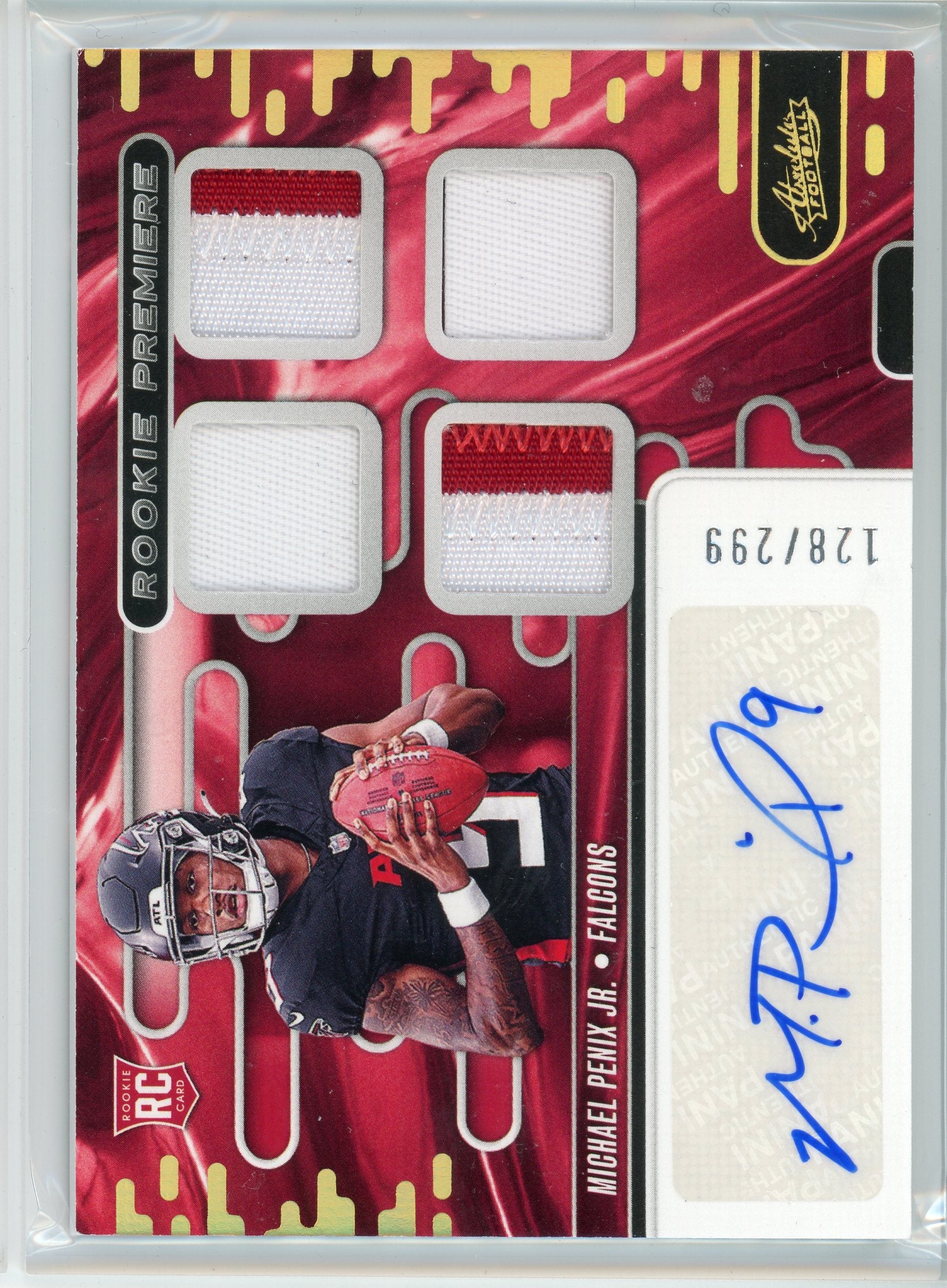 2024 Panini Absolute #RPMA-MPJ Michael Penix Jr. Rookie Patch Auto /299