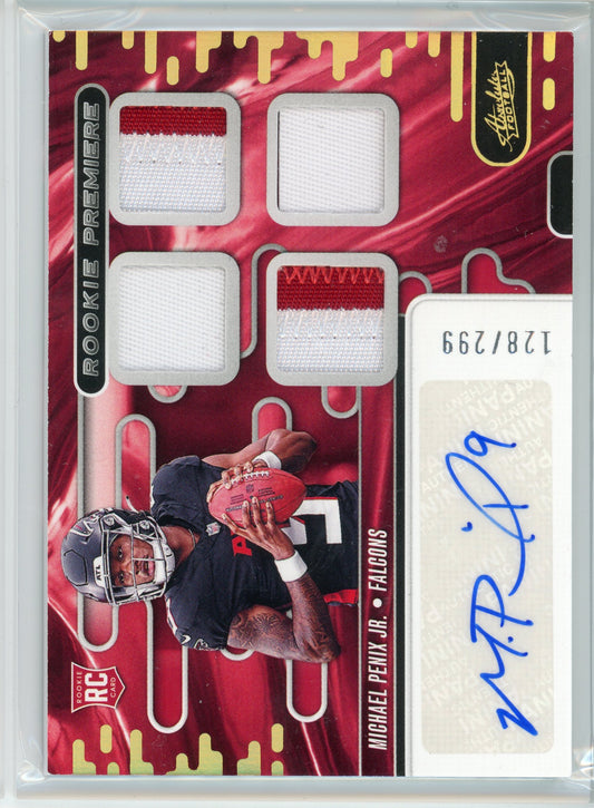 2024 Panini Absolute #RPMA-MPJ Michael Penix Jr. Rookie Patch Auto /299