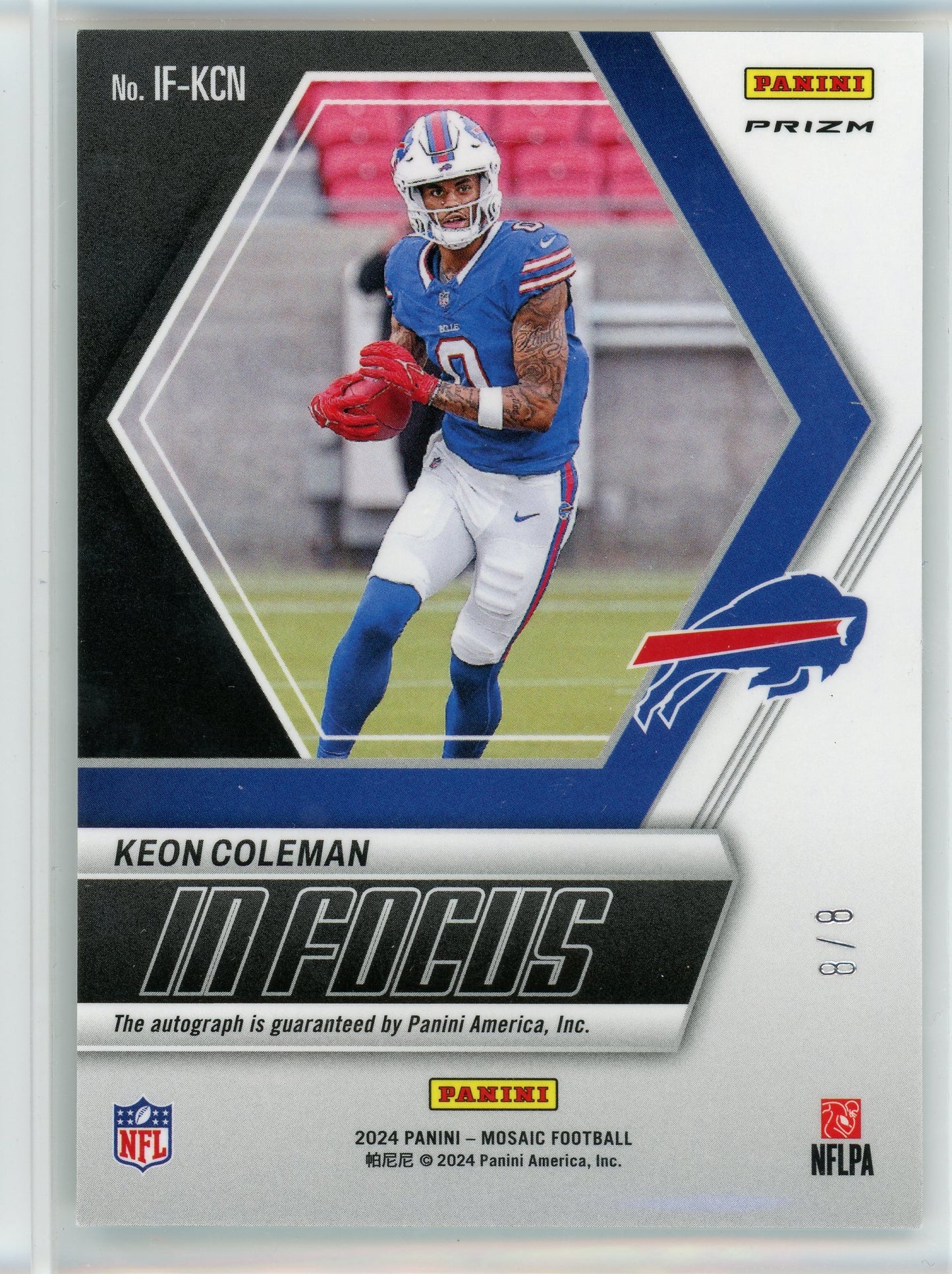 2024 Panini Mosaic #IF-KCN Keon Coleman In Focus Auto /8