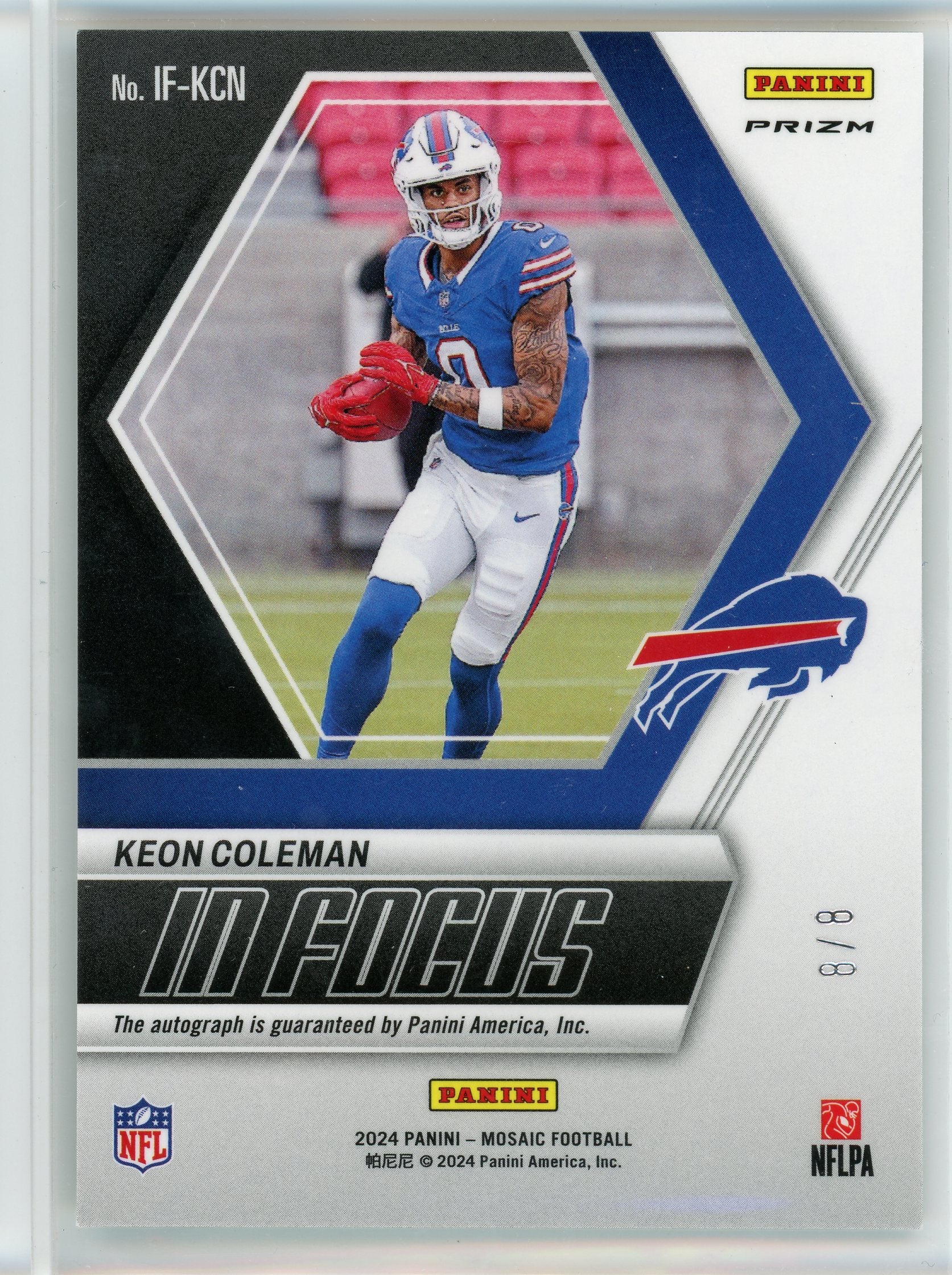 2024 Panini Mosaic #IF-KCN Keon Coleman In Focus Auto /8