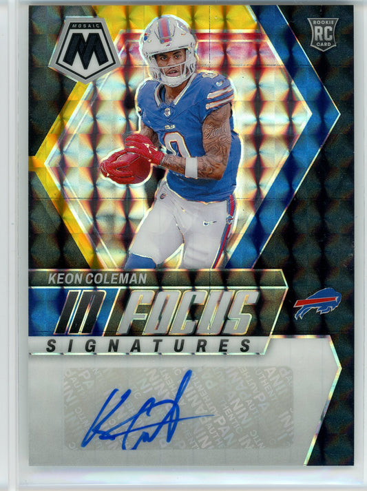 2024 Panini Mosaic #IF-KCN Keon Coleman In Focus Auto /8