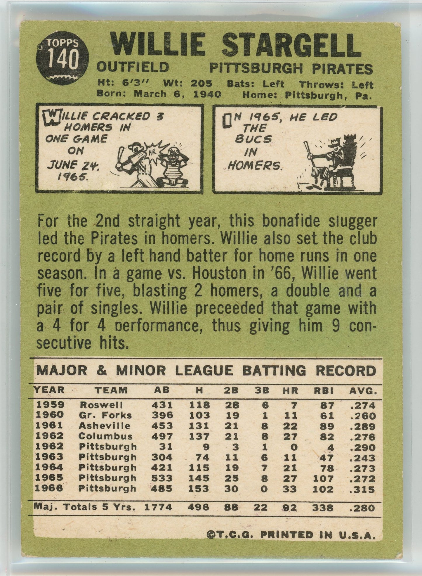 1967 Topps #140 Willie Stargell