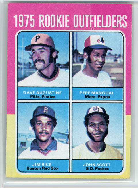 1975 Topps #616 1975 Rookie Outfielders (Dave Augustine / Pepe Mangual...)
