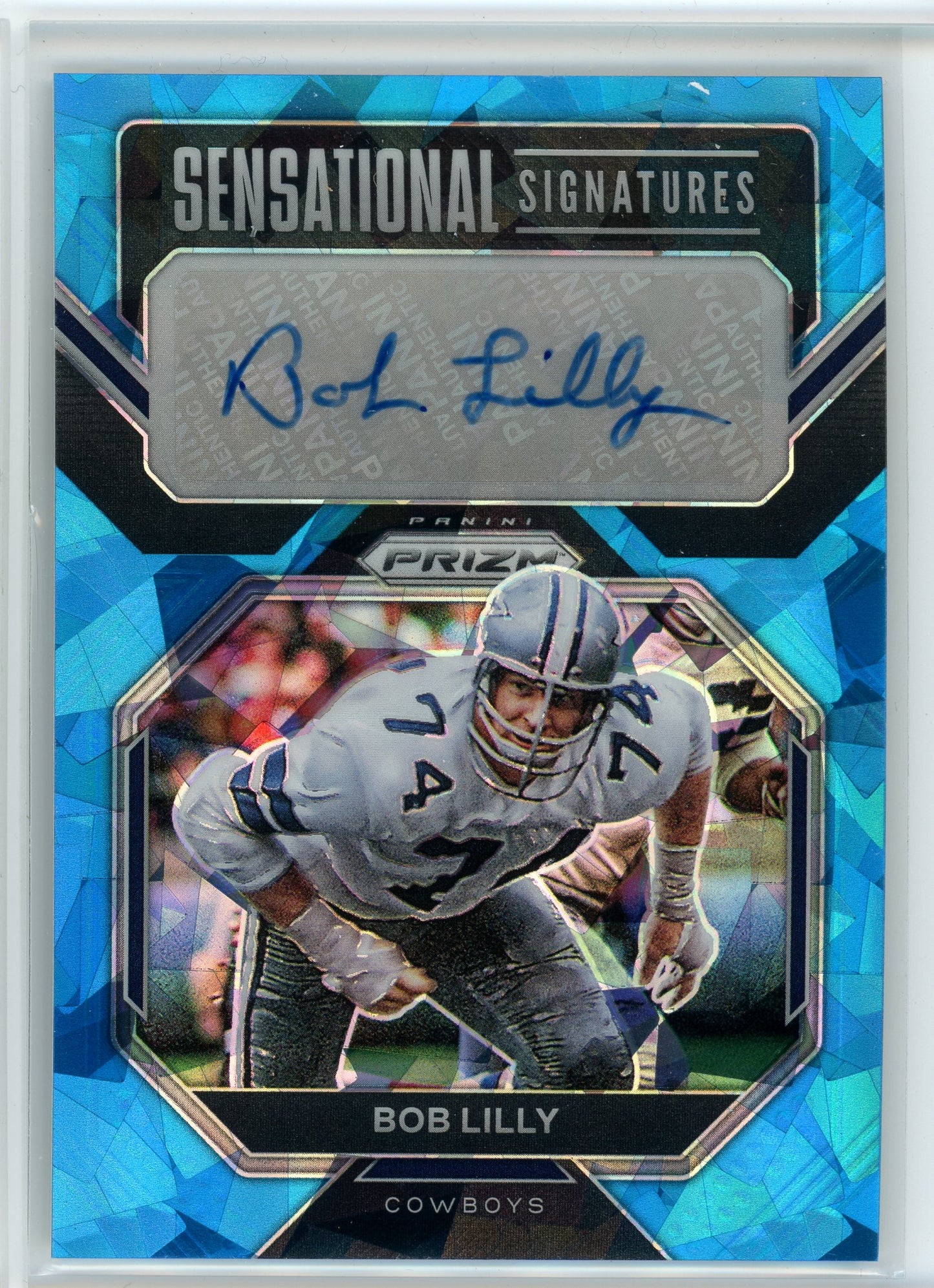 2022 Panini #SS-BL Bob Lilly Sensational Signatures Blue Cracked Ice /99