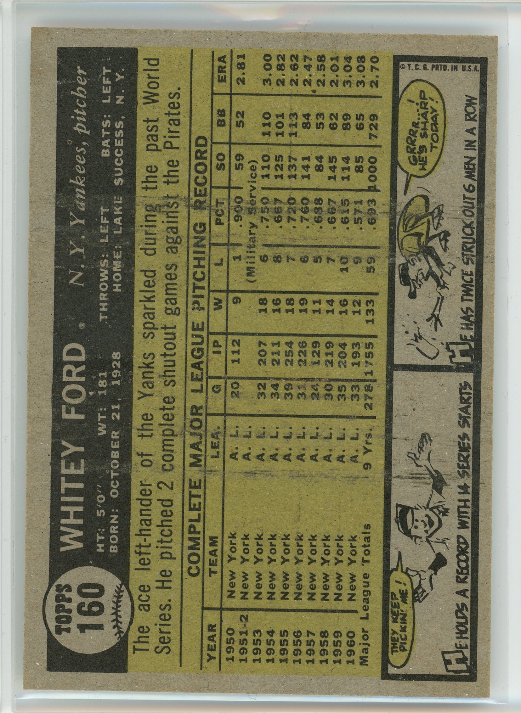 1961 Topps #160 Whitey Ford